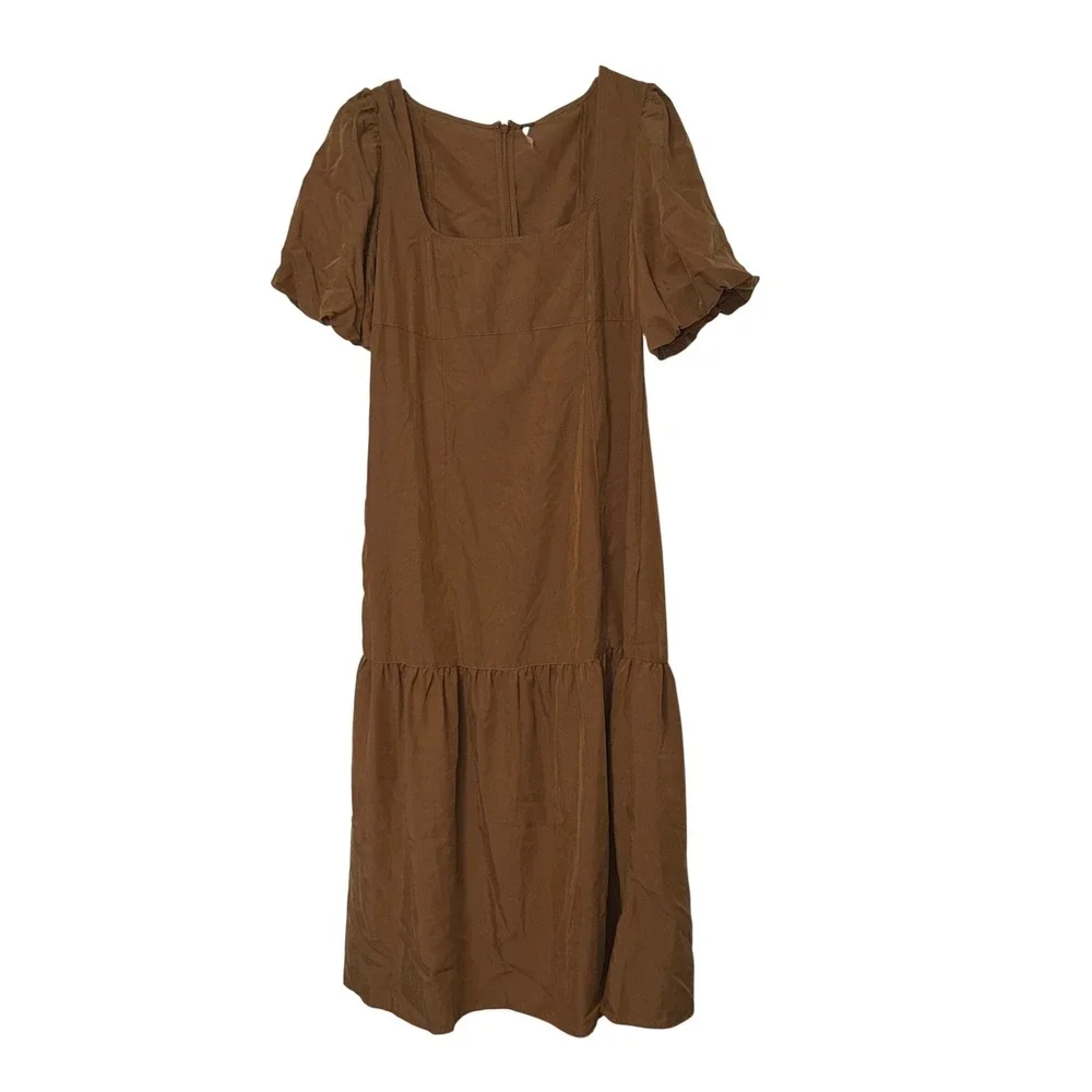 Free‎ People Midi Dress Womens XS Brown